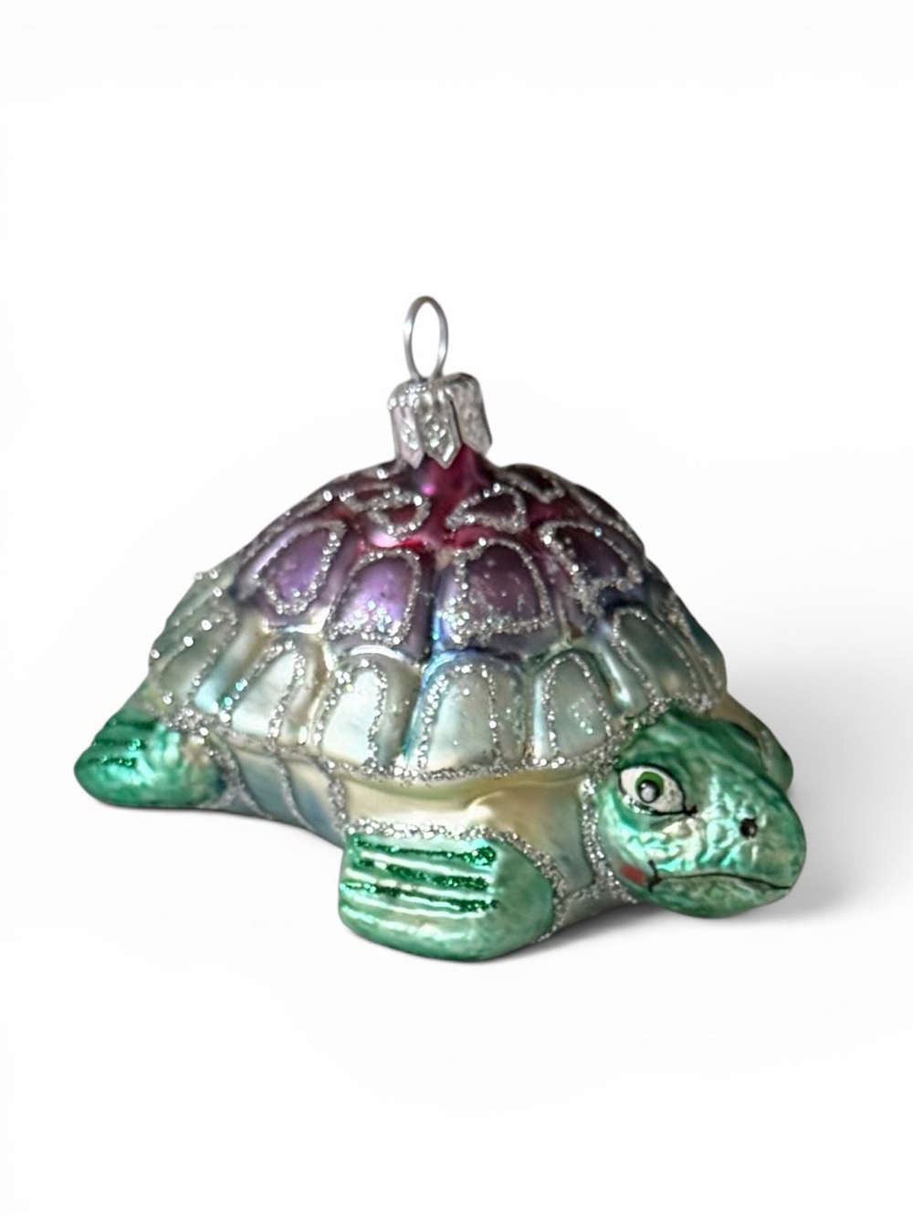 Old World Christmas Vintage Metallic Sea Turtle Glass Blown Ornament